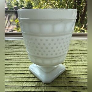 Vintage White Hobnail NAPCO 1180 Vase Planter - white fancy planter cute!!